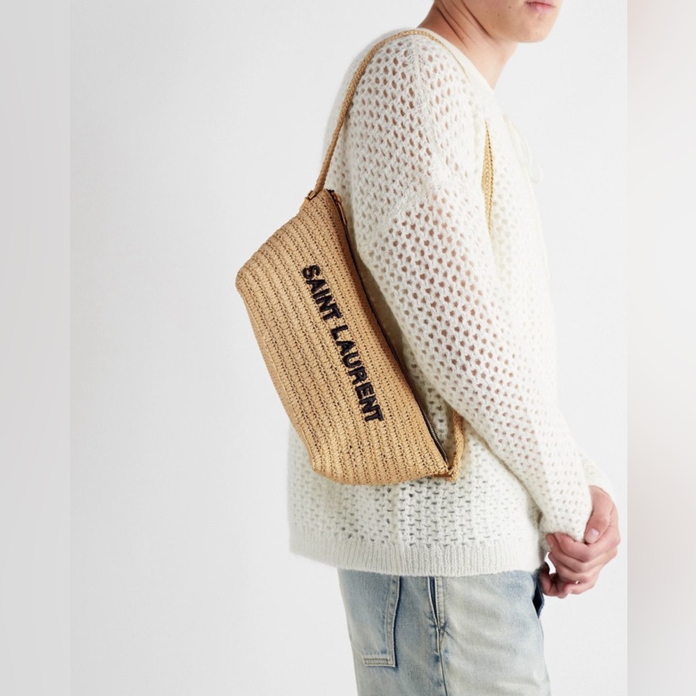 Saint Laurent Tan Woven Bag